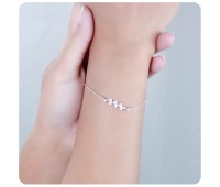 Wave Shaped CZ Crystal Silver Bracelet BRS-1103